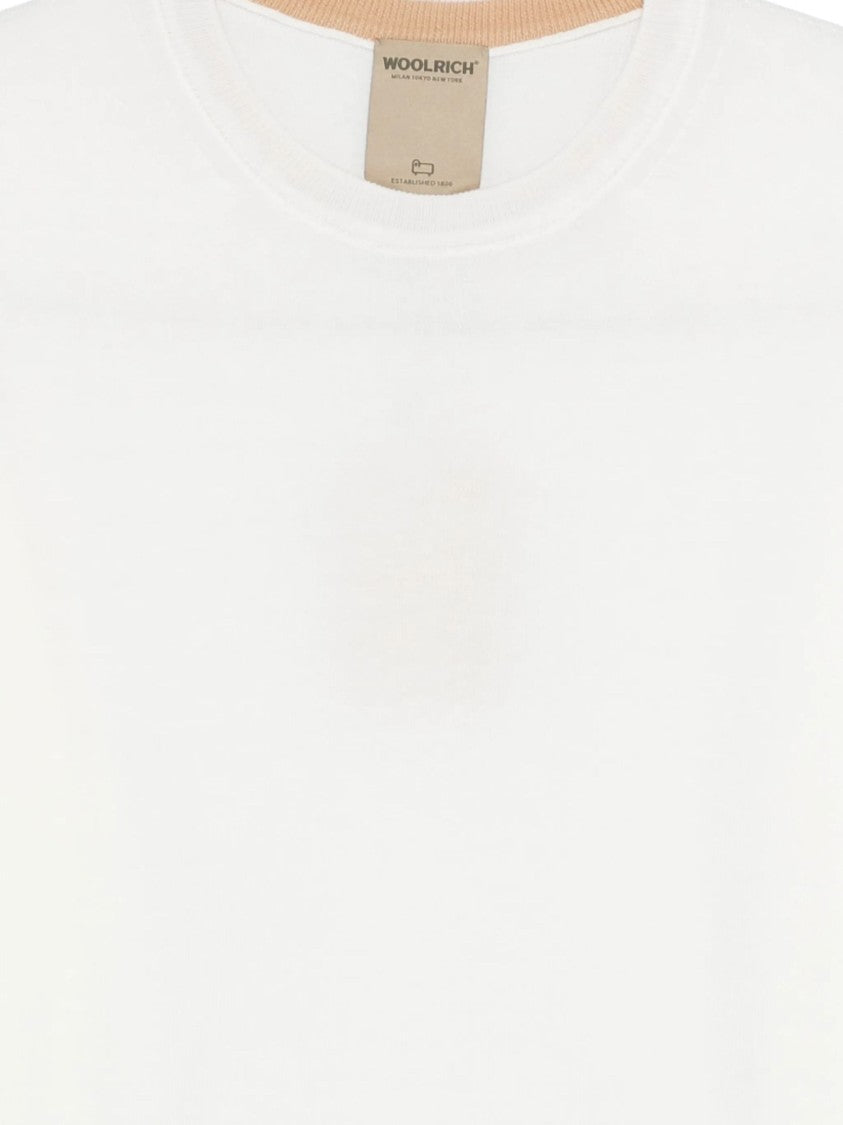 Woolrich Plain Cotton Classic Crew Neck Sweater