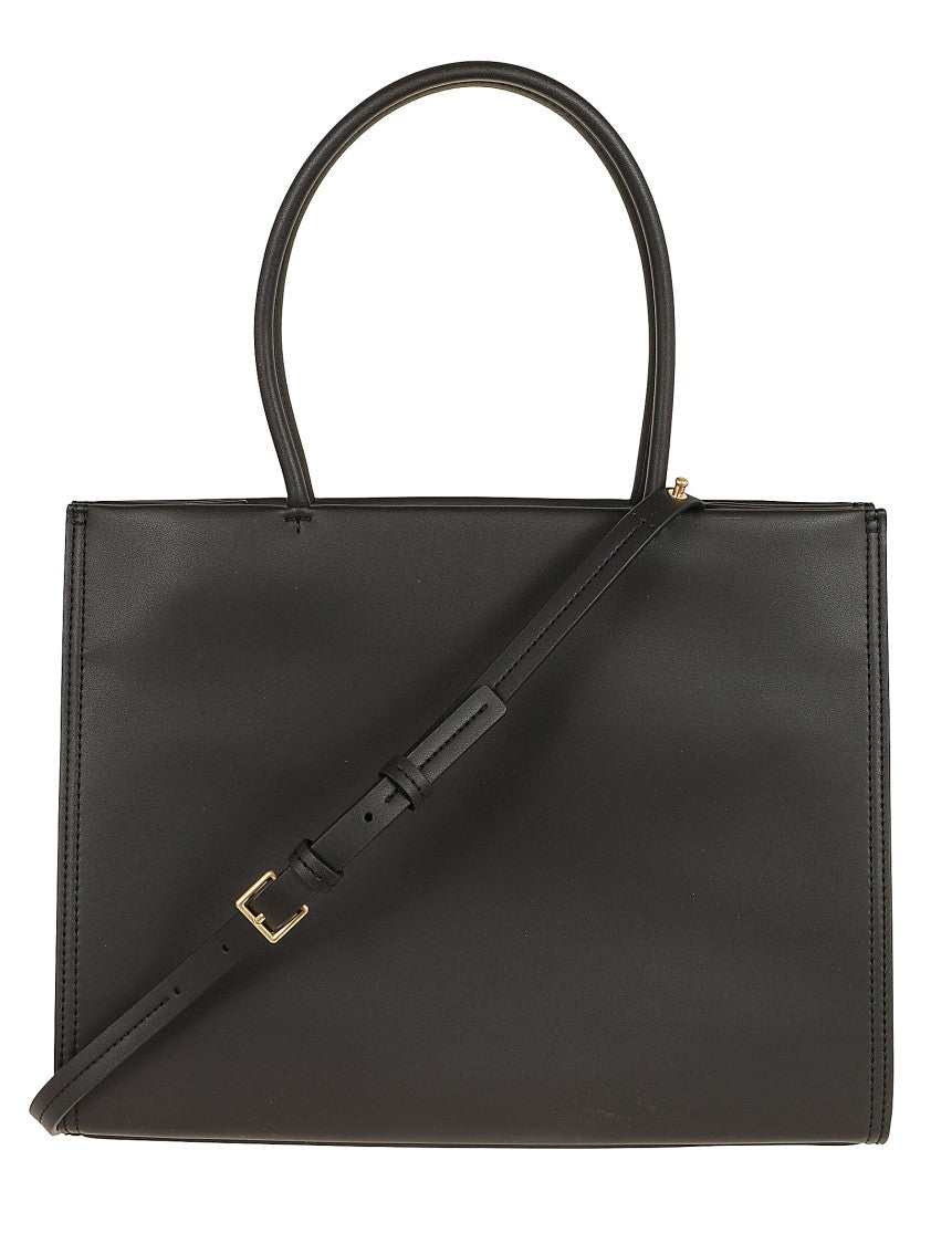 Tory Burch Black Ella Bio-Tex™ Leather-Like Shopping Bag