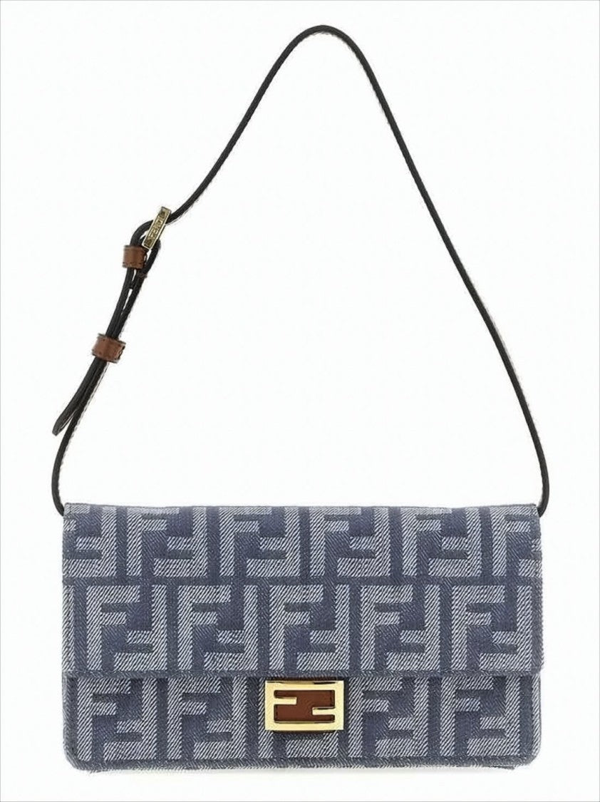 Fendi Rectangular Monogram Crossbody Bag With Gold-Tone Clasp