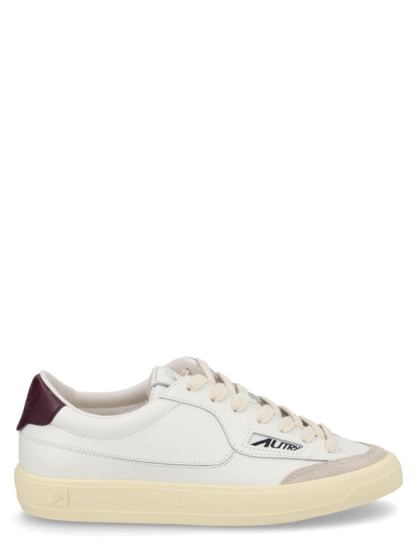 Autry White Low-Top Leather Suede Sneakers