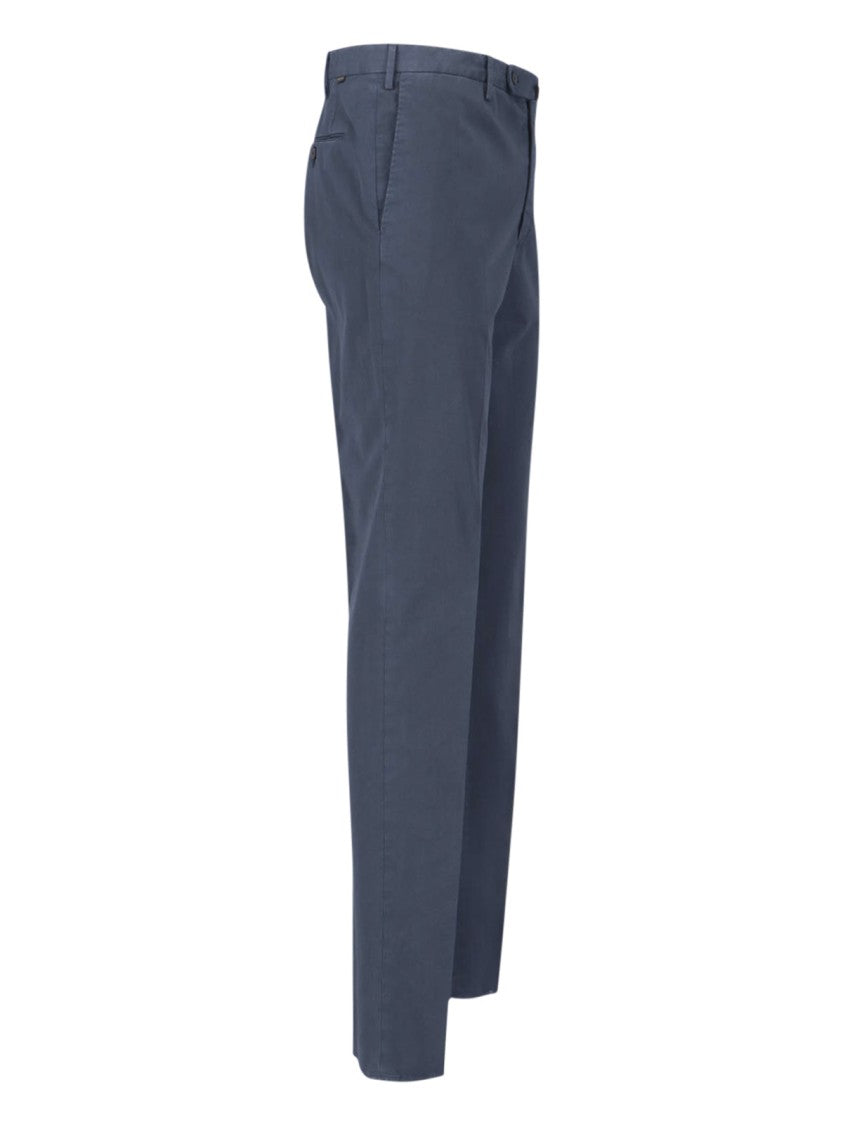 Incotex Blue Mid-Rise Straight-Leg Tailored Trousers