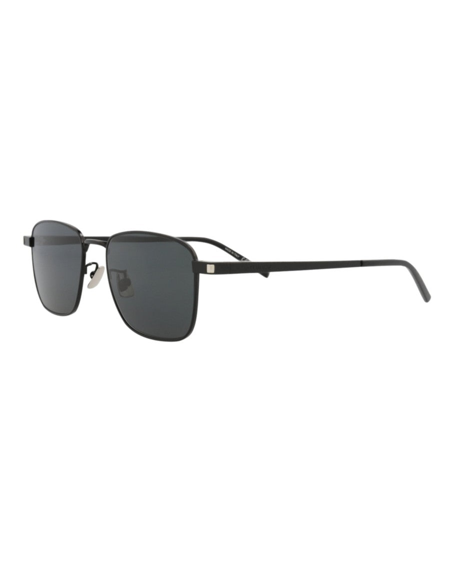 Saint Laurent Square-Frame Metal Sunglasses With Comfortable Nose Pads