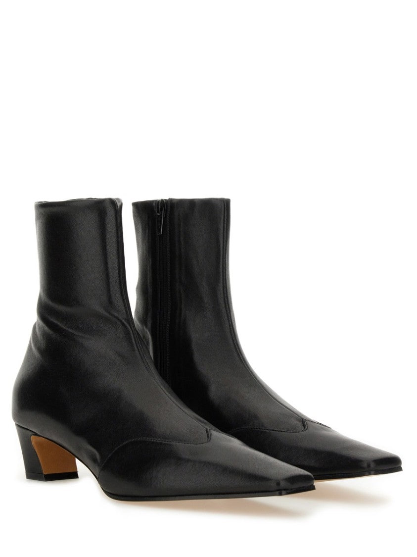 Khaite Low Stretch Boot With Pointed Toe And Block Heel