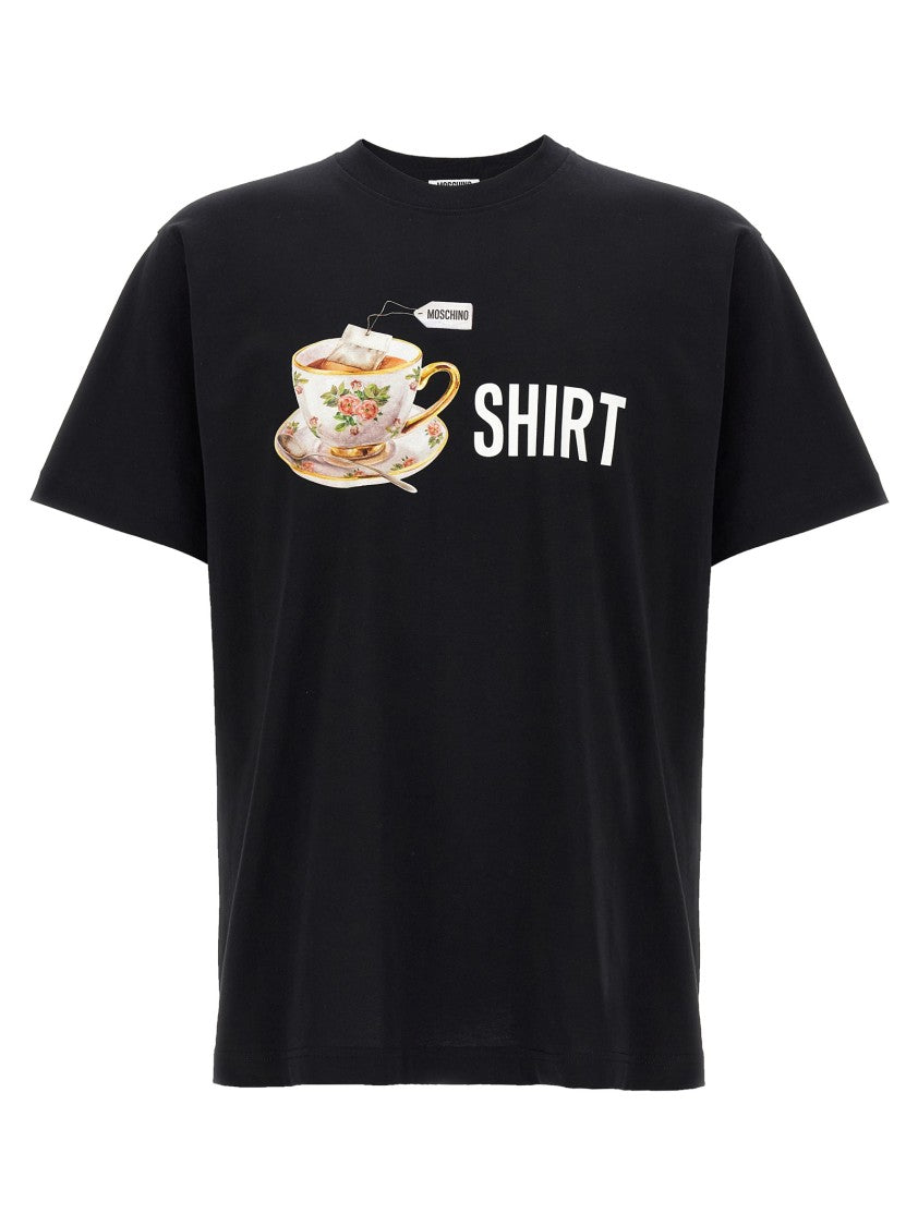 Moschino Playful Teacup Print Organic Cotton T-Shirt