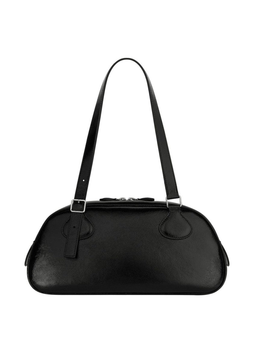 Courrèges Black Structured Adjustable Strap Charm Bag