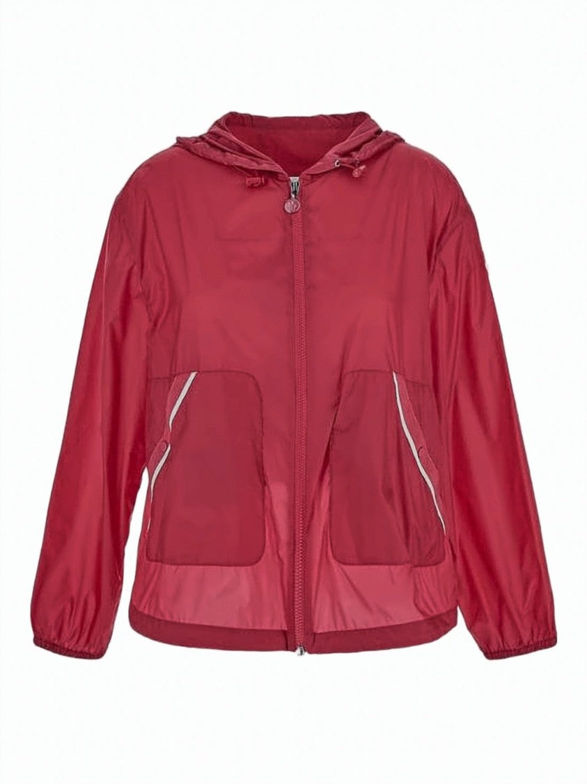 Moncler Casual Hooded Jacket With Reflective Trim And Front Zipper Closure