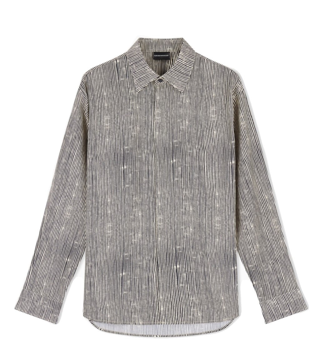 Emporio Armani All Over Print Lyocell Blend Shirt