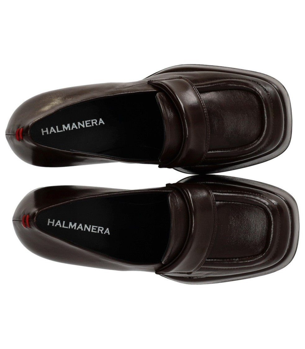Halmanera Glaze Dark Brown Heeled Loafer