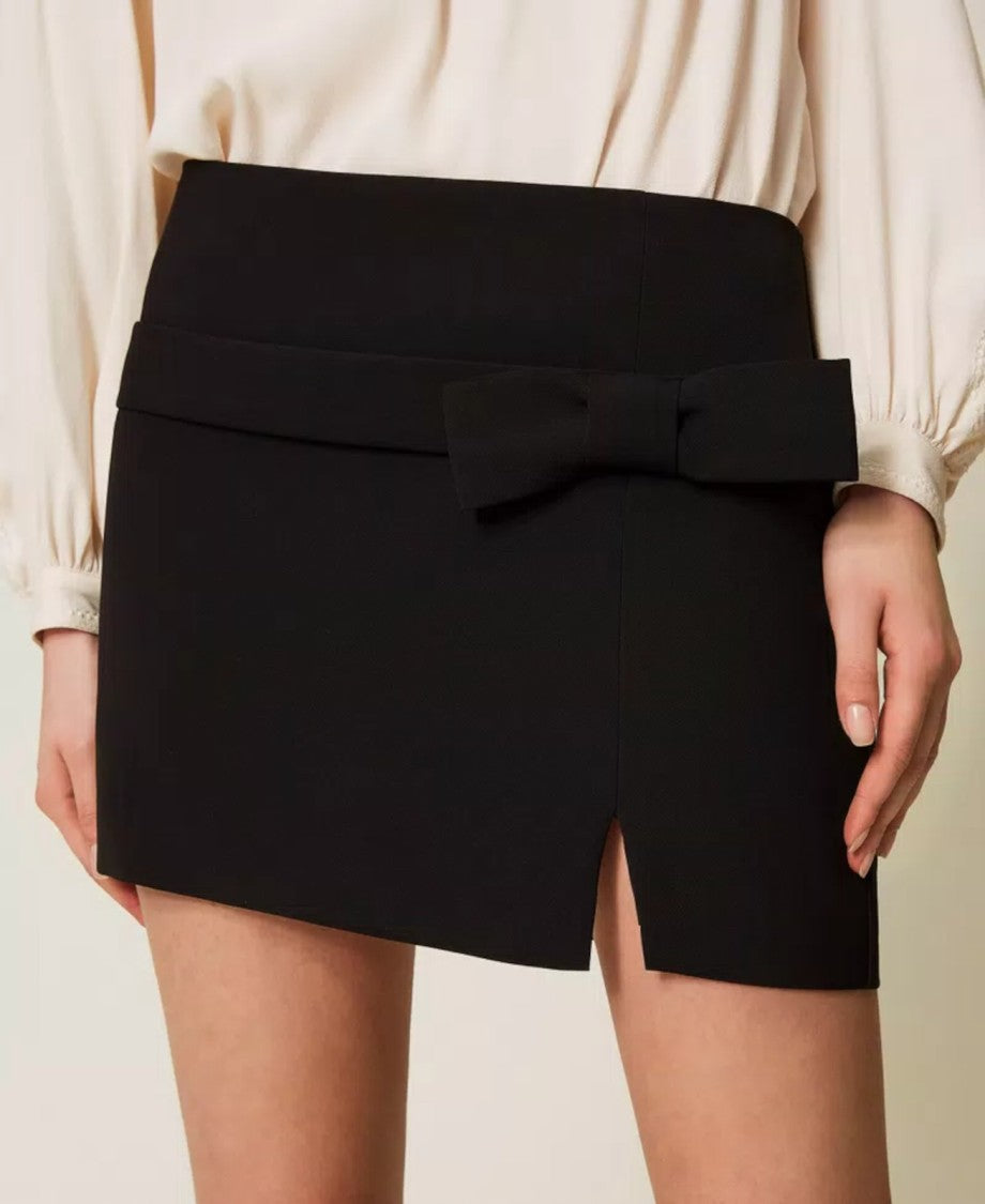 Twin-Set Fitted Crêpe Cady Miniskirt