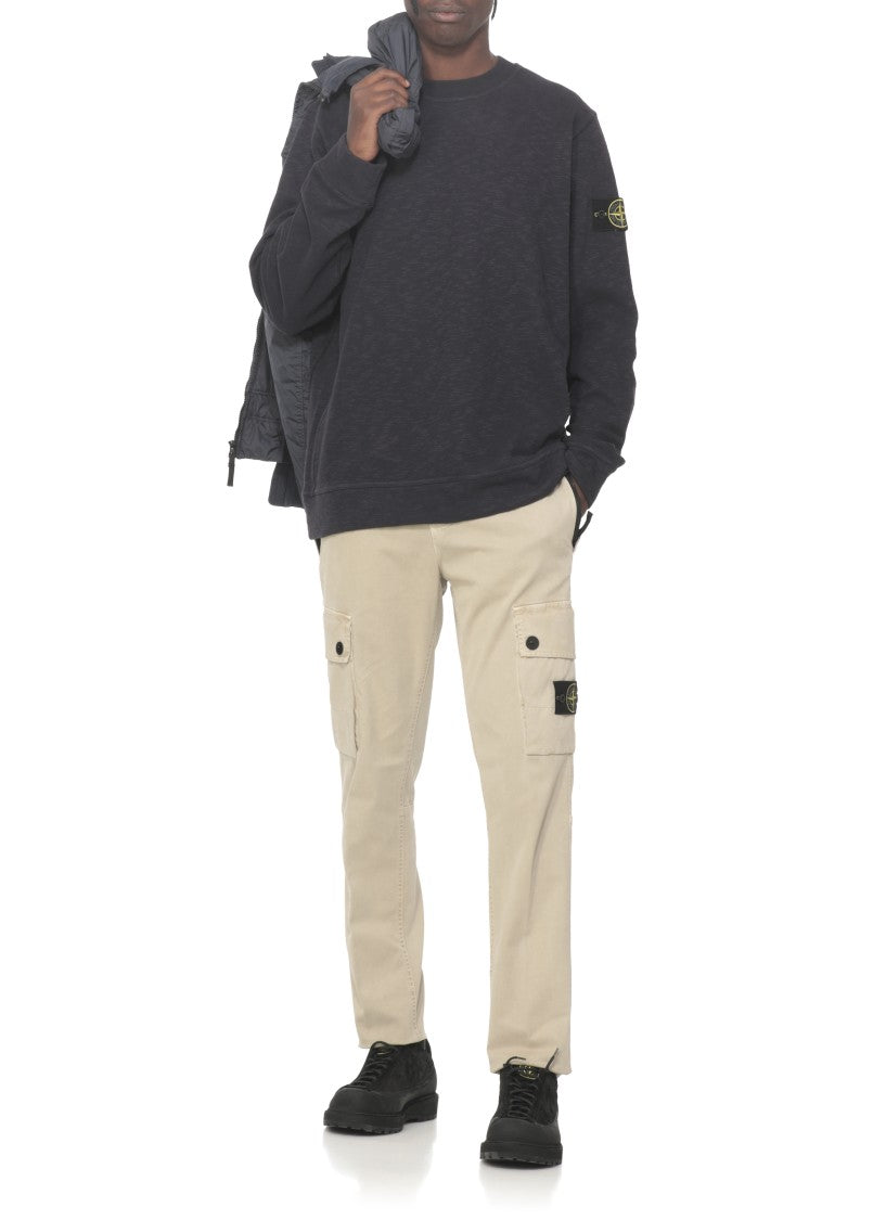 Stone Island Deep Blue Cotton Sweatshirt