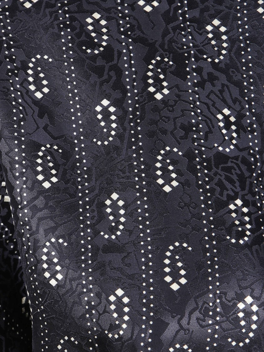 Tory Burch Abstract Paisley Jacquard Top With Dolman Sleeves