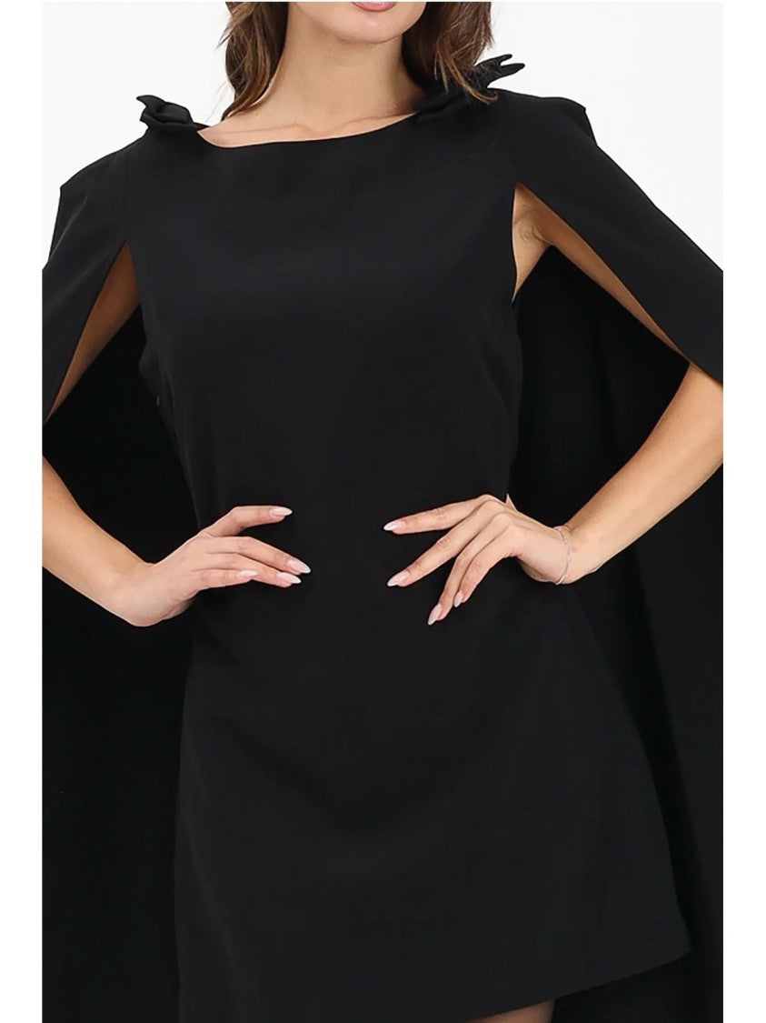Odi Odi Sheath Dress With Integrated Cape And Concealed Pockets