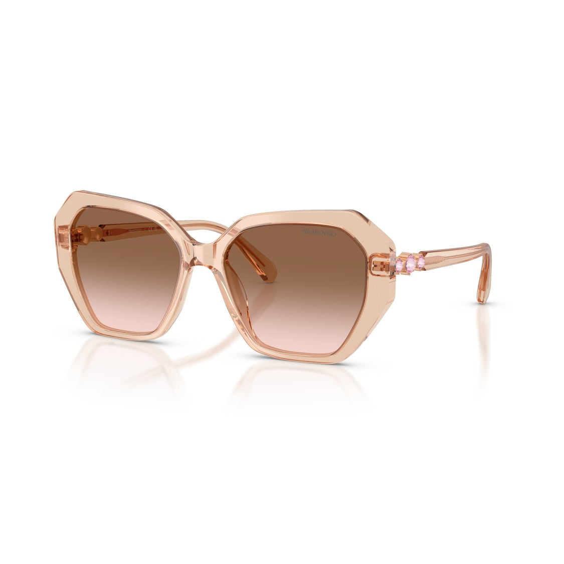 Swarovski 0Sk6017 Oversized Geometric Frame Sunglasses With Crystal Embellishments