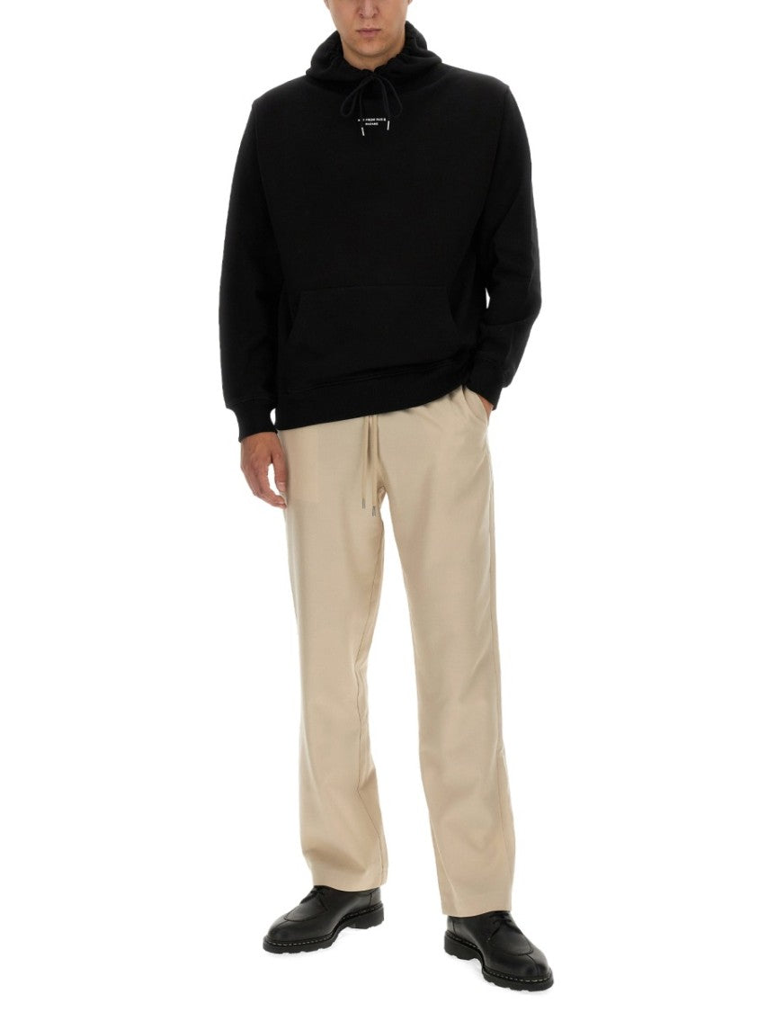 Drôle De Monsieur Relaxed Black Cotton Text Hoodie