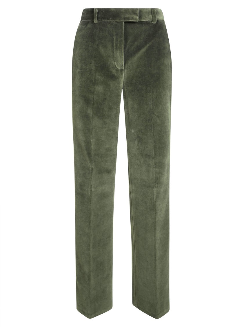 Circolo Smooth Velvet Straight-Leg Pants