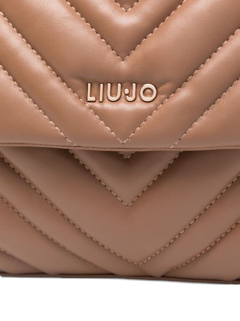 Liu Jo Medium Grigio Handbag With Quilted Chevron Design