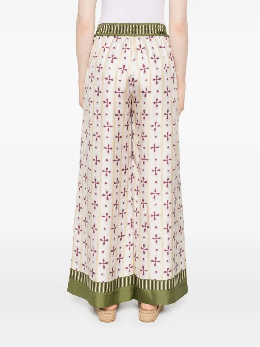 La Double J Wide-Leg Silk Palazzo Pants