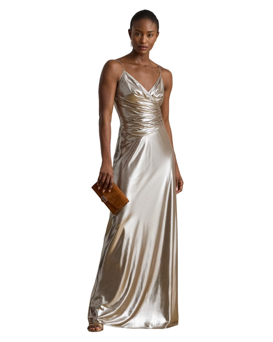 Lauren Ralph Lauren Raehan Long Sleeveless Gown With Metallic Details