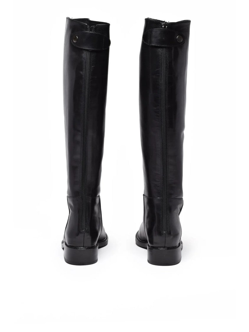 Metisse Black Leather Boots