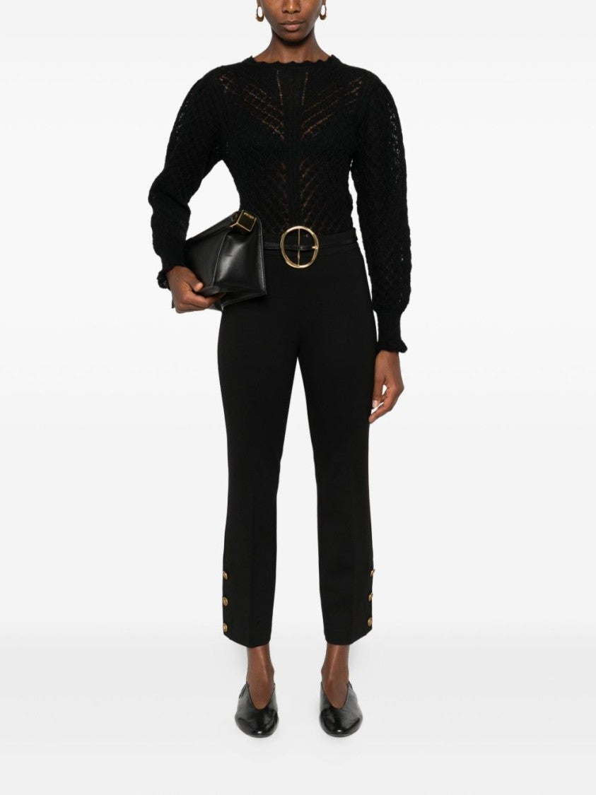 Twin-Set Open-Knit Sweater With Ruffled Edges