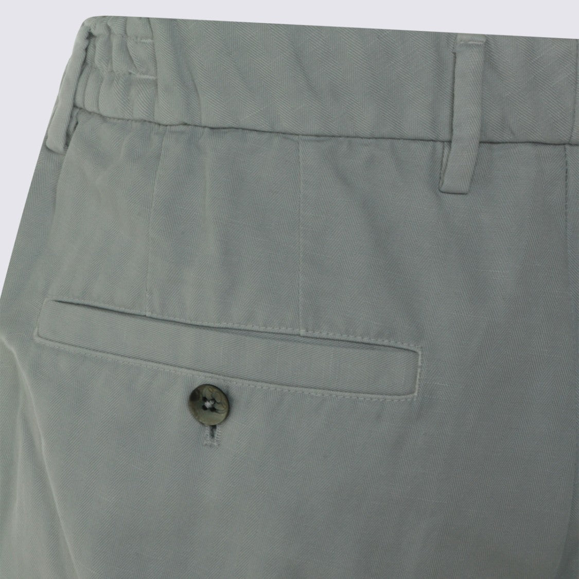 Gta Il Pantalone Tailored Grey Trousers With Button Closure And Cuffed Hem
