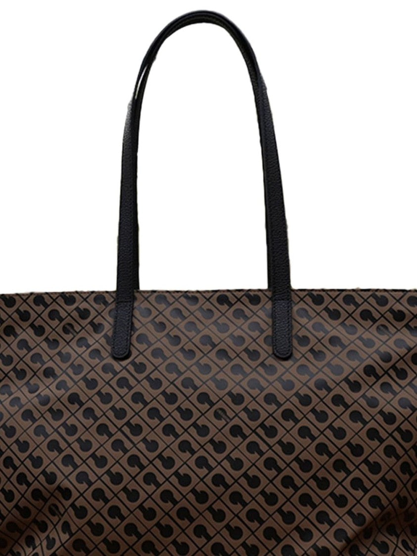 Gherardini Beige Shopper Bag With Geometric Pattern