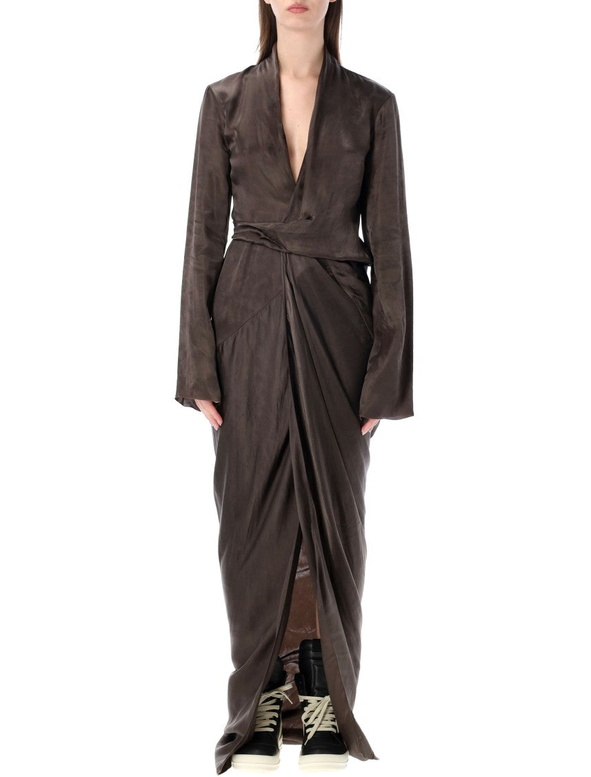 Rick Owens Long Wrap Cupro Gown