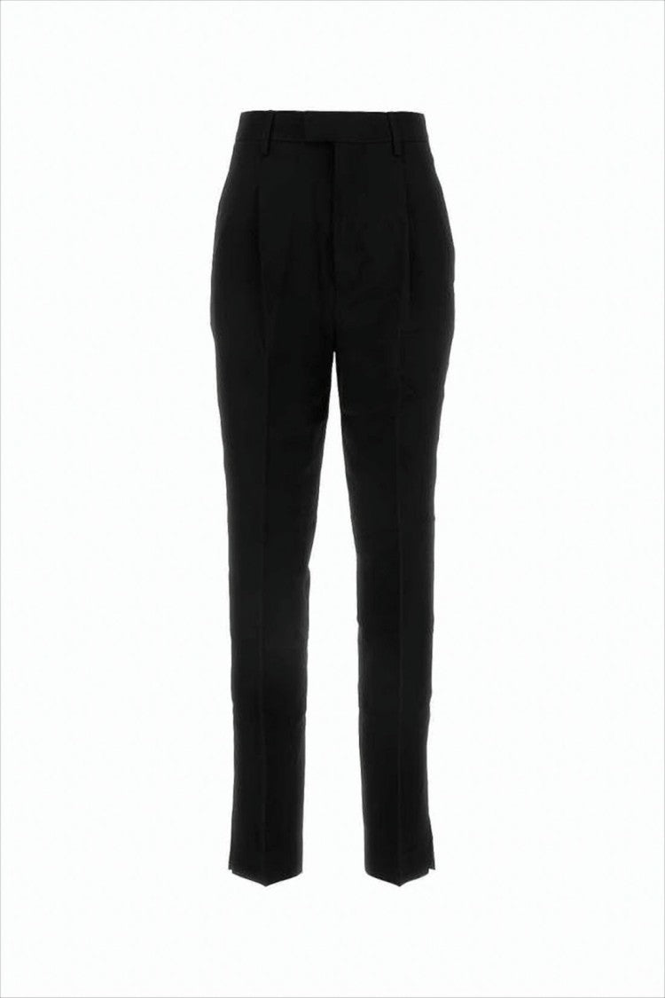 Ami Tailored Black Suit Pants With High Waist And Sharp Pleats