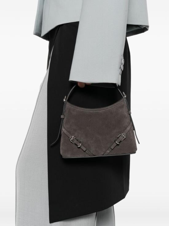 Givenchy Structured Dark Grey Suede Handbag