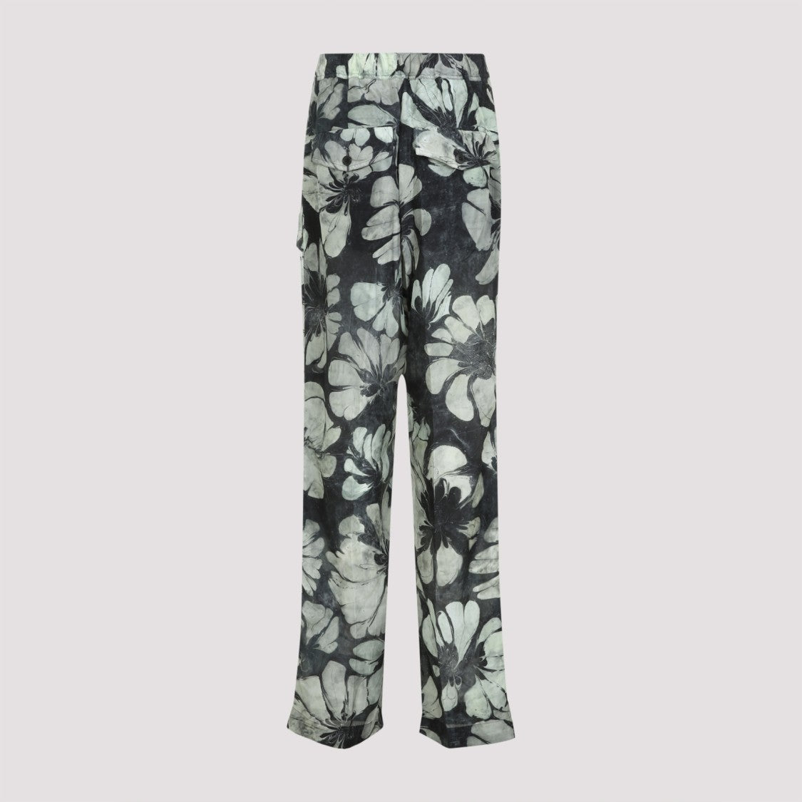 Dries Van Noten Relaxed Fit Floral Print Trousers In Vibrant Green