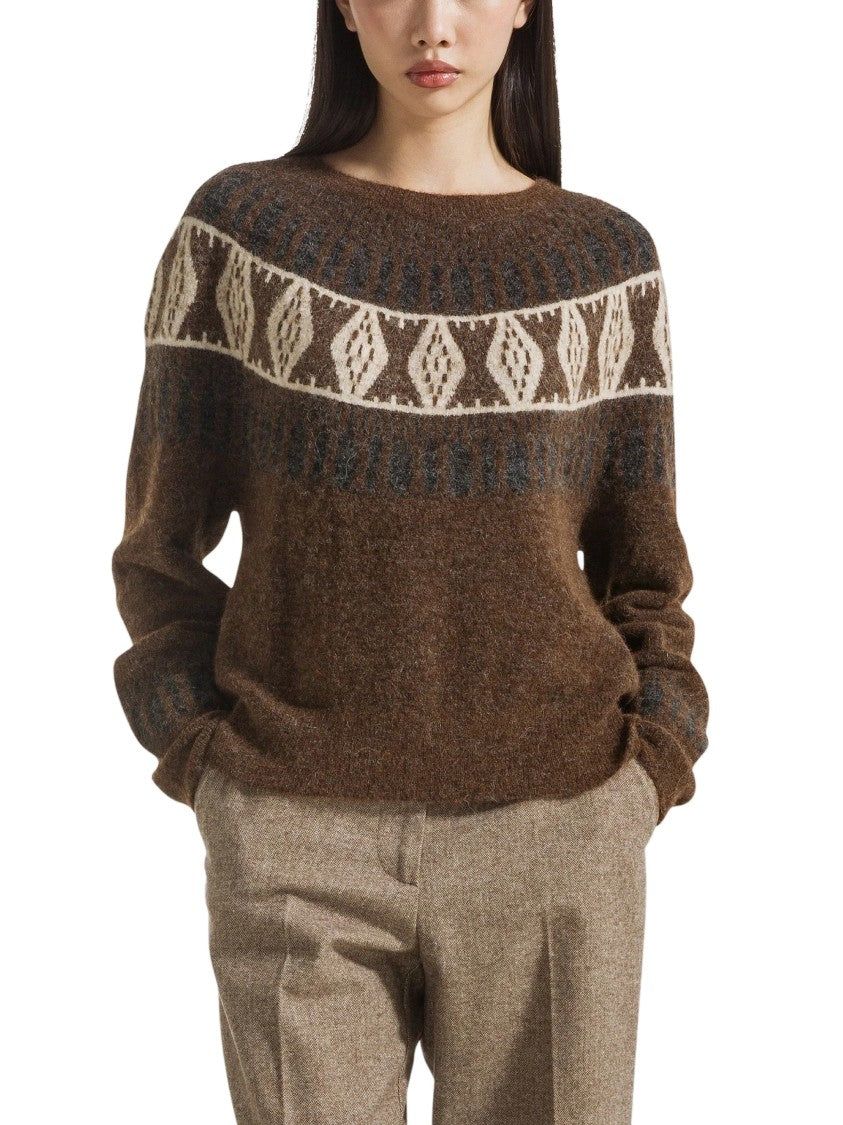 Seventy Venezia Jacquard Patterned Alpaca-Blend Crewneck Sweater