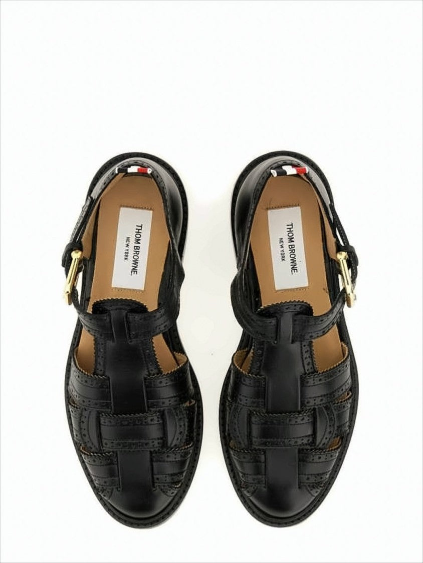 Thom Browne Classic Fisherman Sandals With Intricate Cut-Out Details