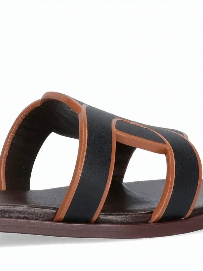 Tod's Leather Slide Sandals With Distinctive Cut-Out Design