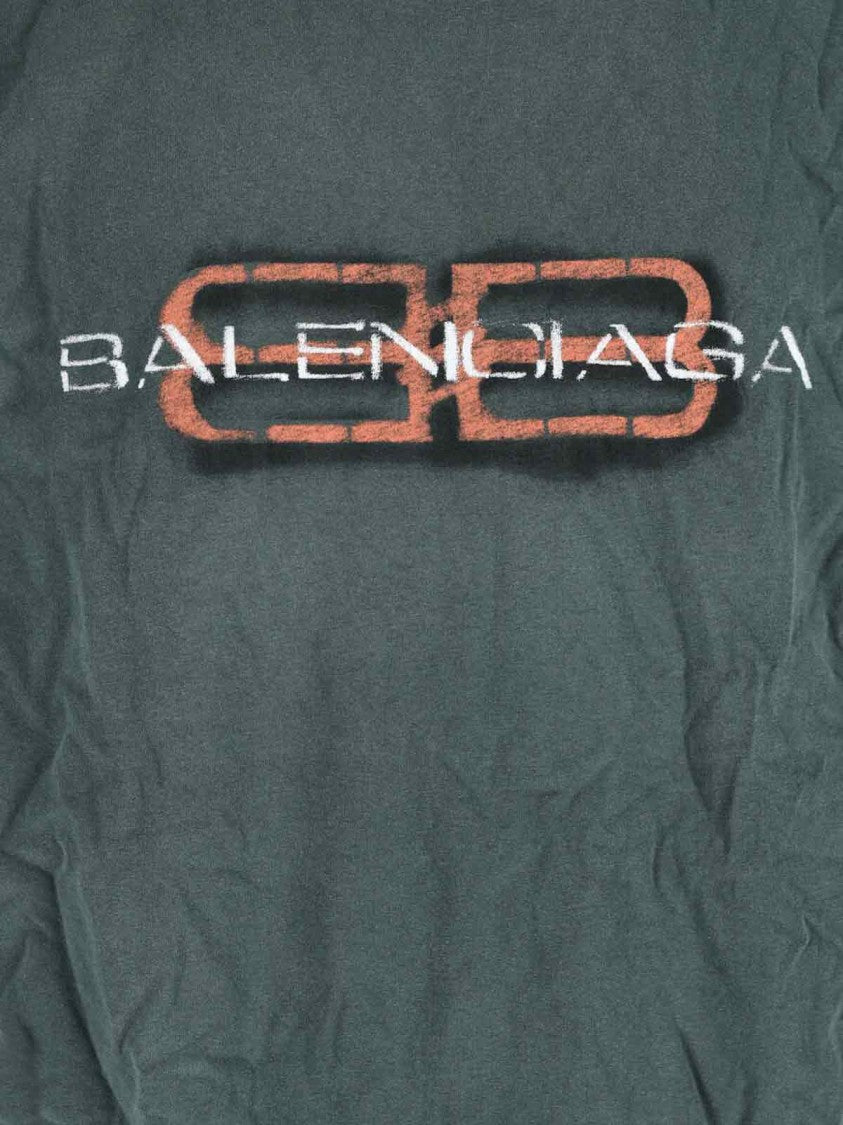Balenciaga Solid Green T-Shirt With Classic Fit