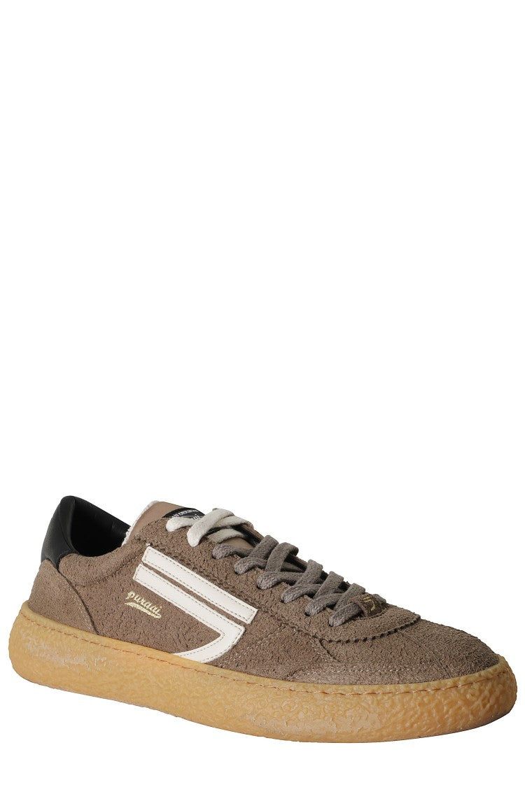 Puraai Brown 1.01 Vintage Logo Details Suede Rubber Sneakers