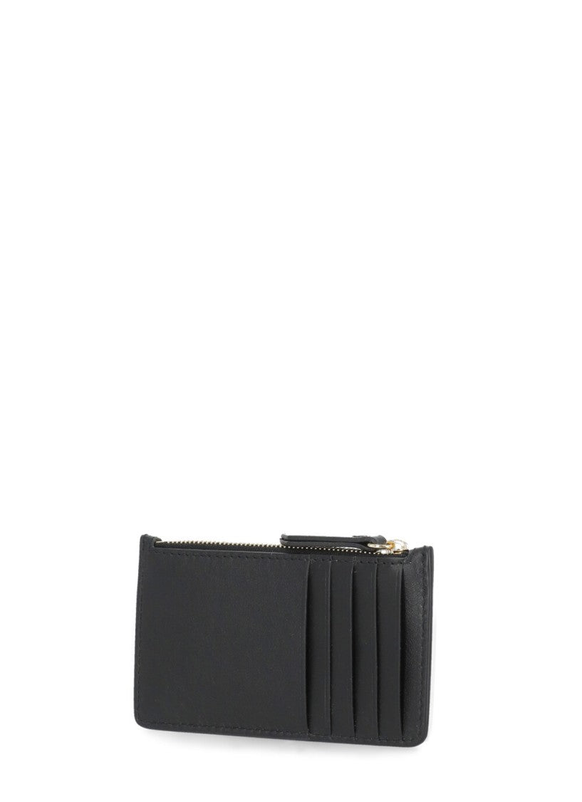Maison Margiela Pebbled Leather Card Holder With Zippered Compartment