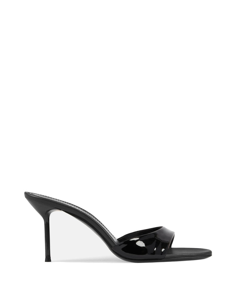 Paris Texas Lidia Black Leather Heeled Mules