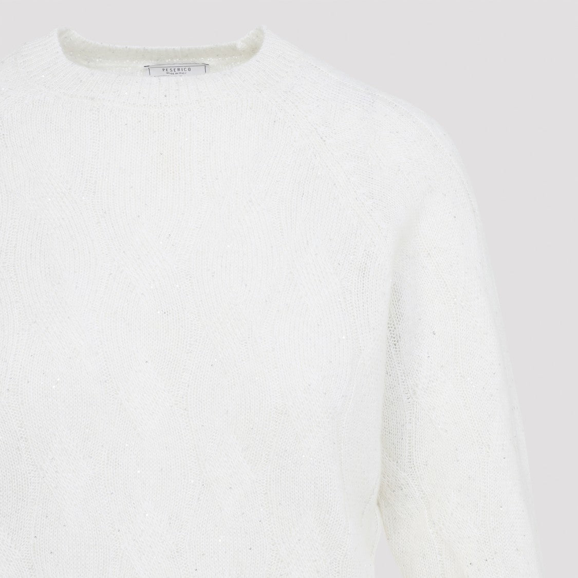 Peserico Braid White Sweater