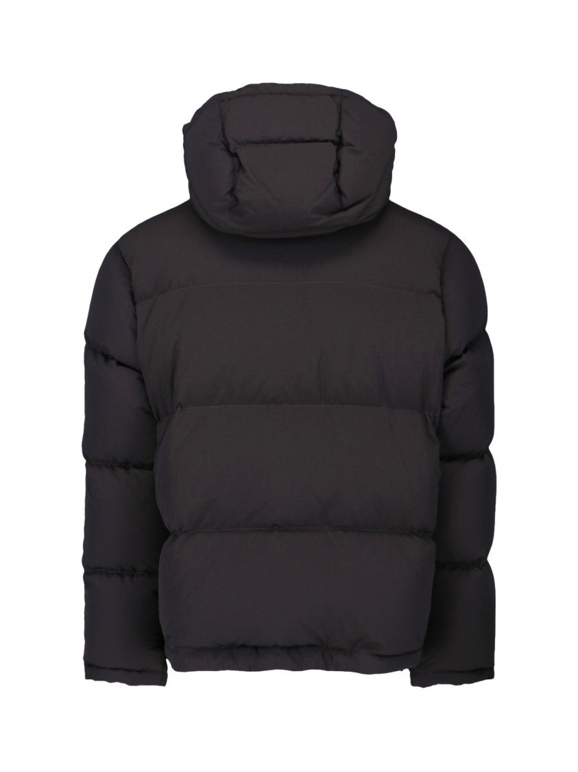 Dolce & Gabbana Quilted Black Puffer Jacket With High Collar And Adjustable Hood