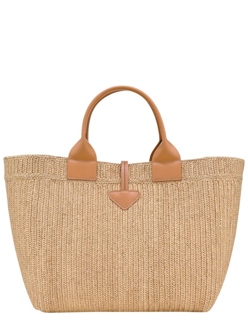 Longchamp Natural Le Roseau Woven Raffia Tote Bag
