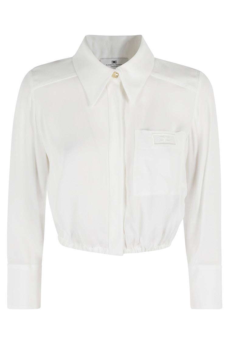 Elisabetta Franchi Ivory Georgette Shirt