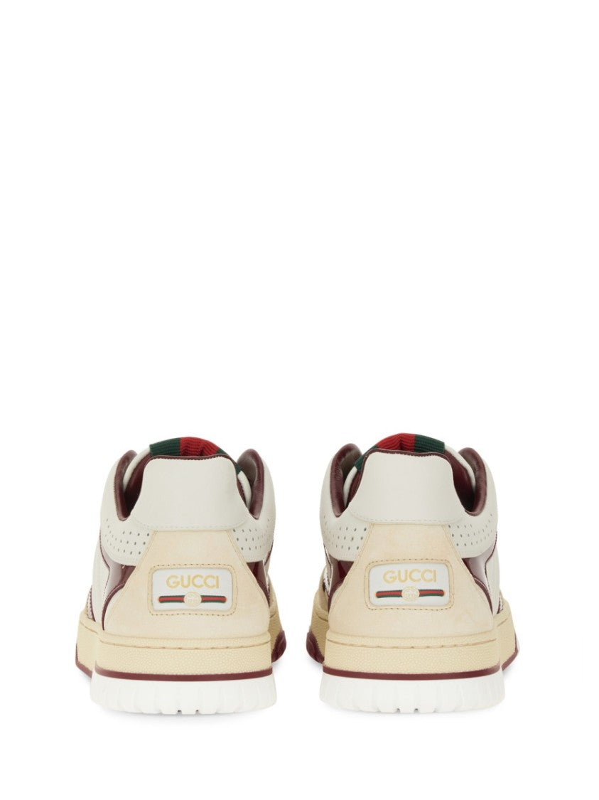 Gucci Low-Top White Calfskin Sneakers With Polished Finish