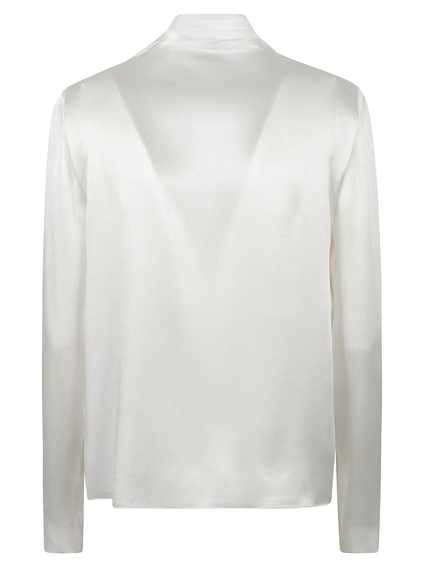 Alberta Ferretti Pussy-Bow Collar Long-Sleeved Shirt