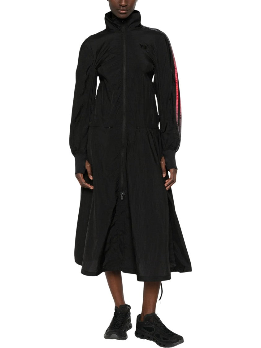 Y-3 Grd 3S Nylon Black Full-Zip Flared Dress