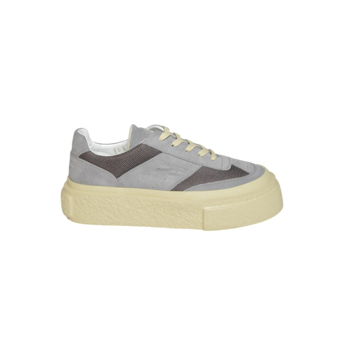 Mm6 By Maison Margiela Chunky Sole Sneakers With Grey Suede And Mesh Panels