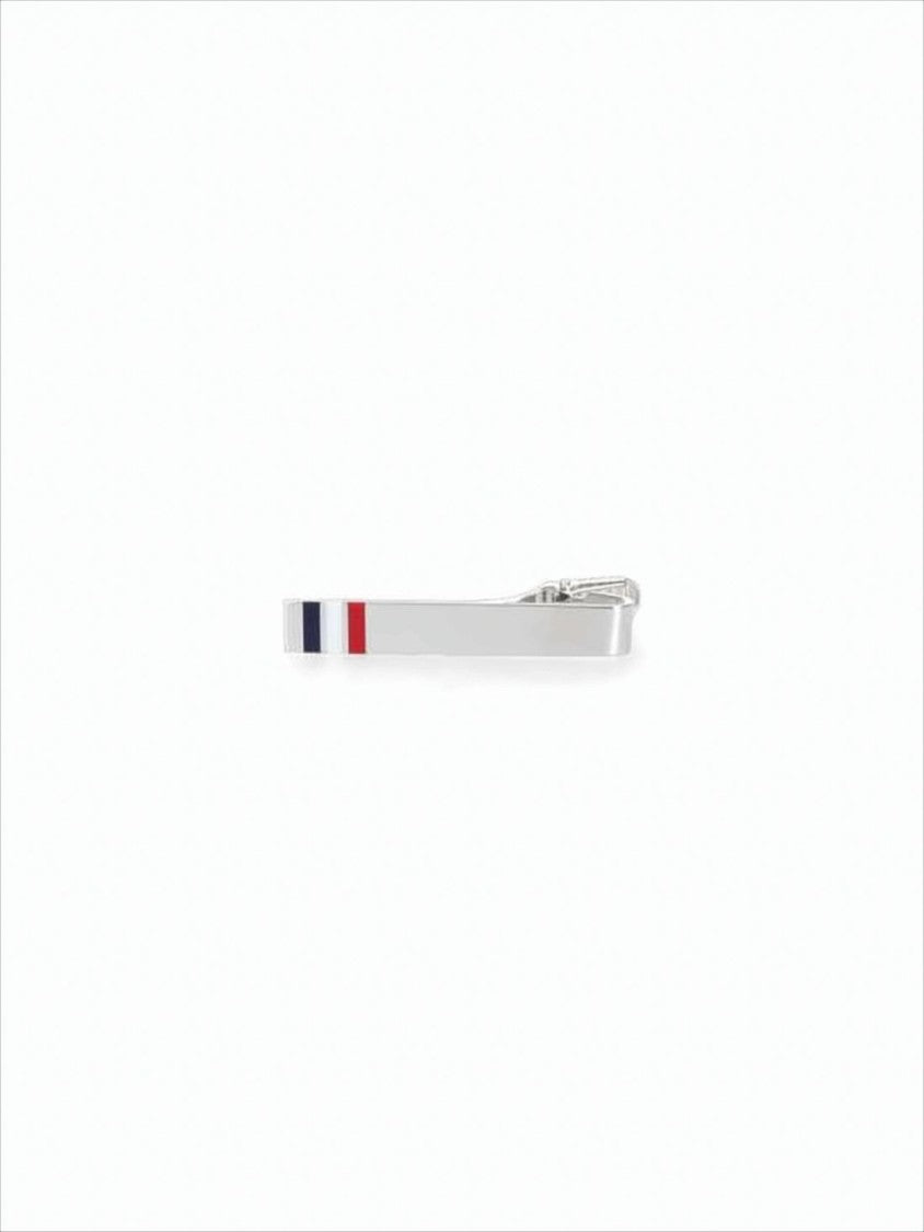 Thom Browne Silver Tie Clip With Signature Stripes