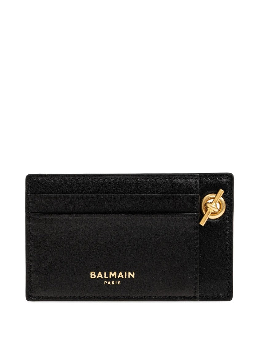 Balmain Black Classic Smooth Leather Card Holder