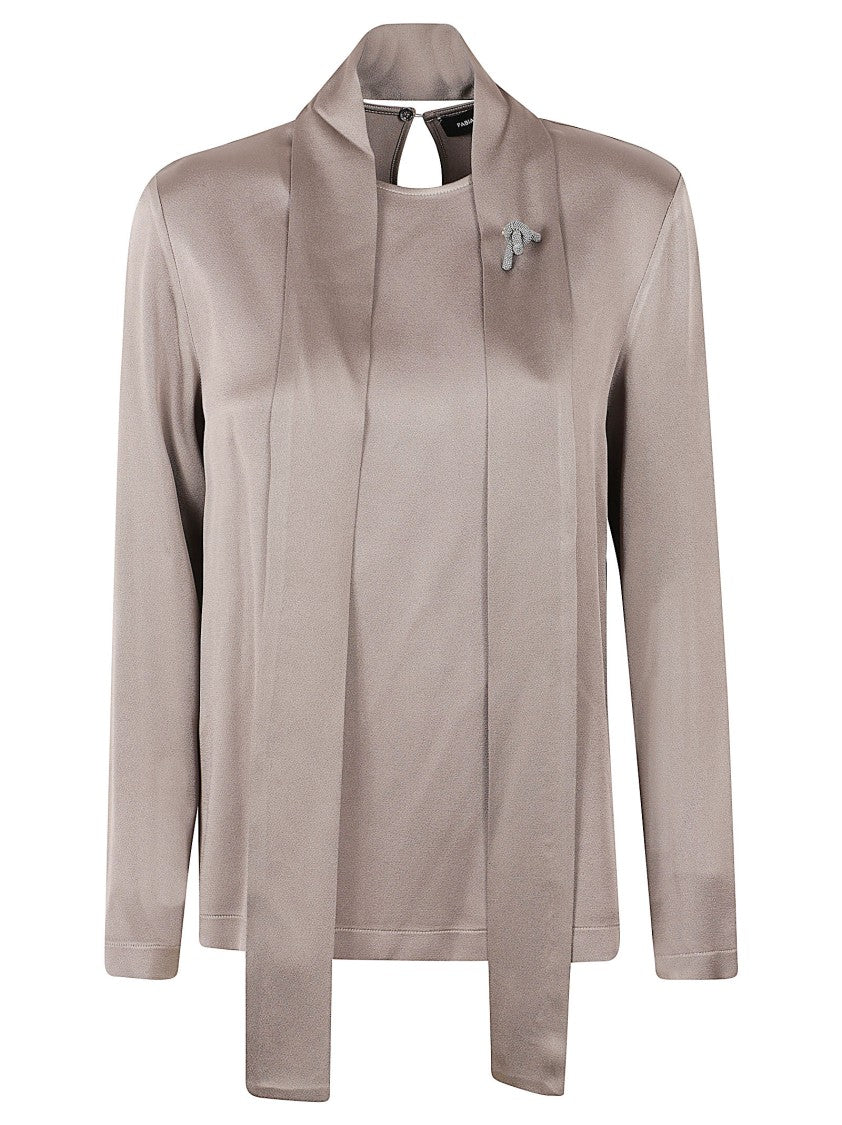 Fabiana Filippi Silk-Blend Sweater With Draped Panels And Keyhole Detail