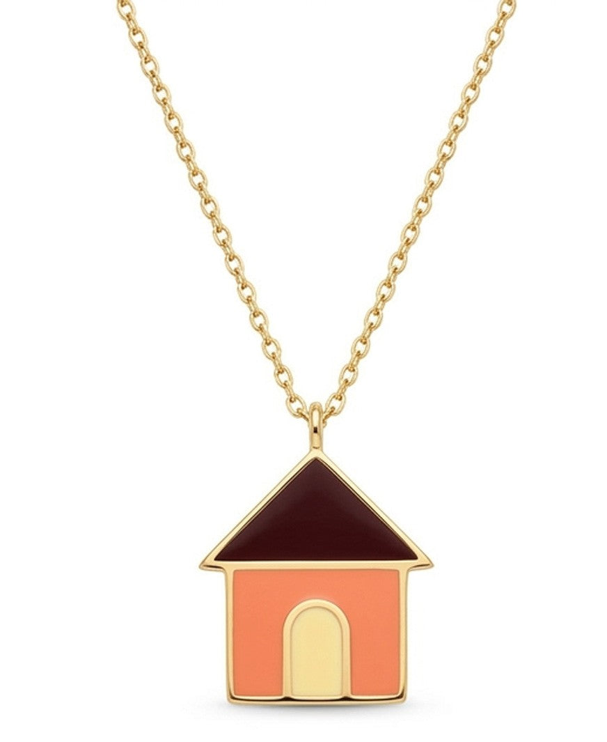 Aliita Burgundy Casita Bold Enamel Necklace