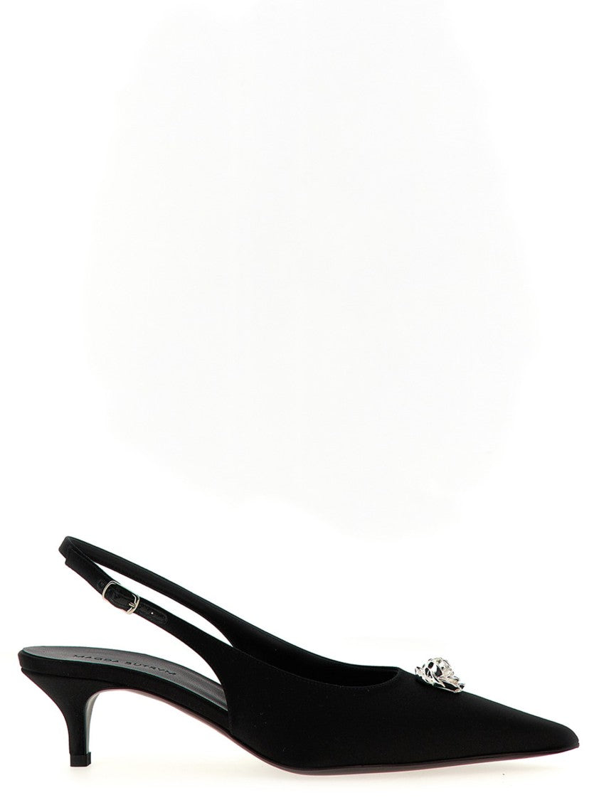 Magda Butrym Rosetta Slingback With Silver Metal Rosette Detail